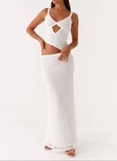 Livette - White Crochet Maxi Dress