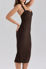 Livette - Halter Bodycon Midi Bandage Dress