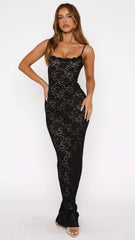 Livette - Black Lace Maxi Dress