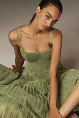 Amarè – Tulle midi dress with sweetheart neckline