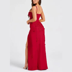 Livette - Flower Spaghetti Maxi Dress